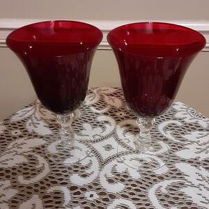 Home Essentials Ruby Red Water Goblets